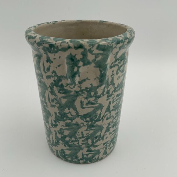 Clay City Indiana Stoneware Pottery Utensil Holder Sponge Ware Signed - Picture 3 of 8